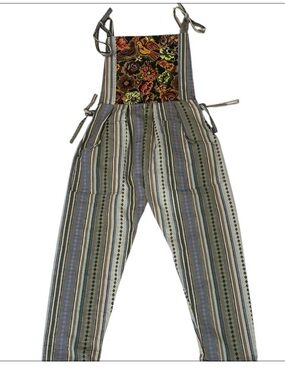 Guatemalan Ikat Overalls Handwoven Ethnic Pants, Jumper